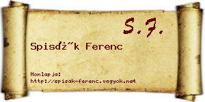 Spisák Ferenc névjegykártya